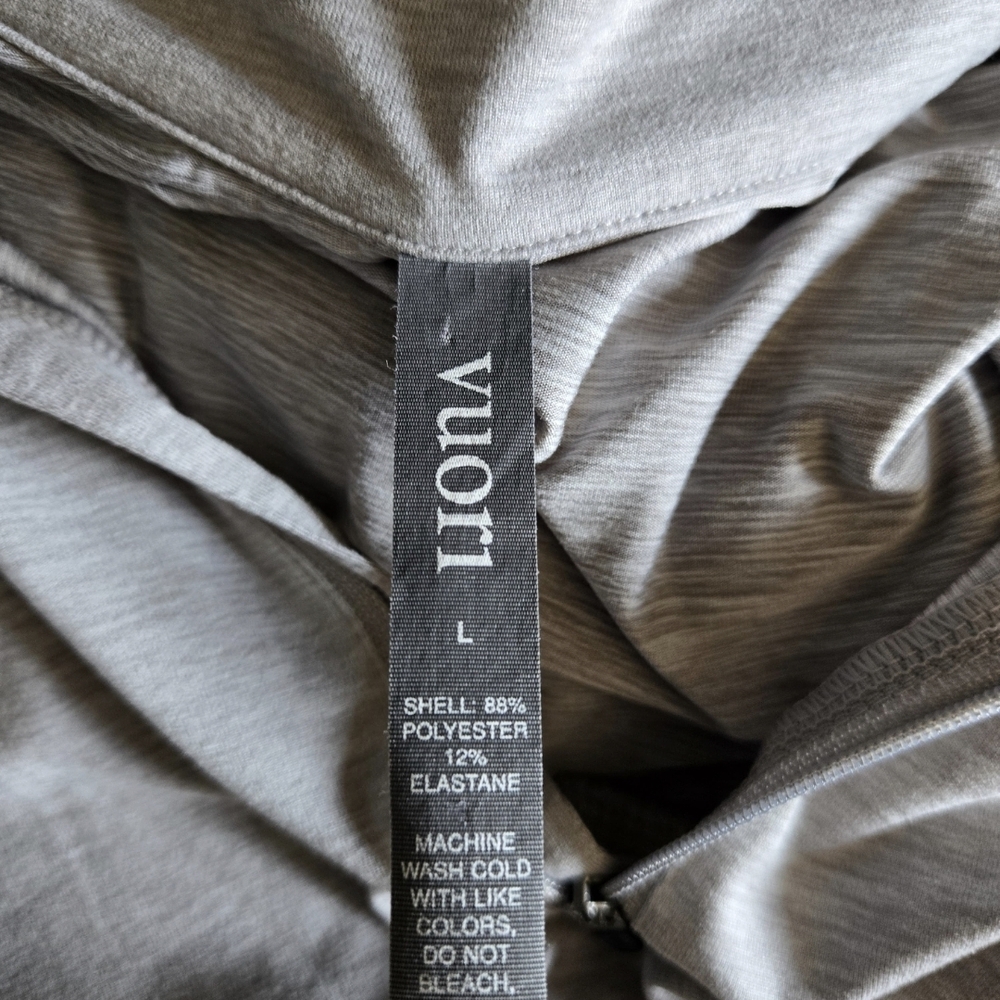 Vuori Ease Performance Half Zip 2.0 Size Large Light Heather Gray Color - Picture 4 of 6